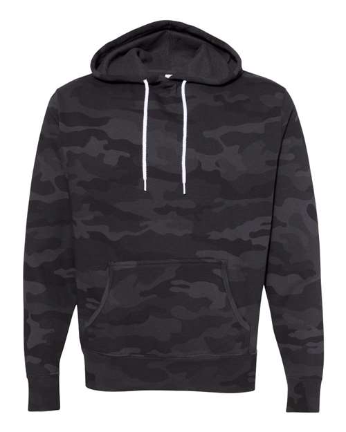Independent Trading Co. AFX90UN Unisex Lightweight Hooded Sweatshirt in Black Camo