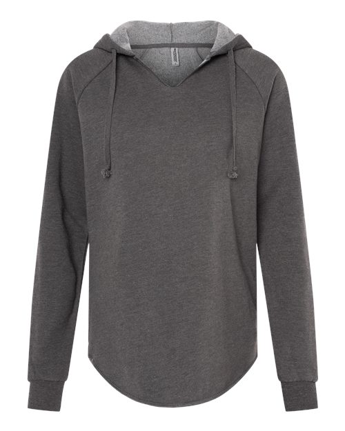Independent Trading Co. PRM2500 Women's Lightweight California Wave Wash Hooded Sweatshirt in Shadow