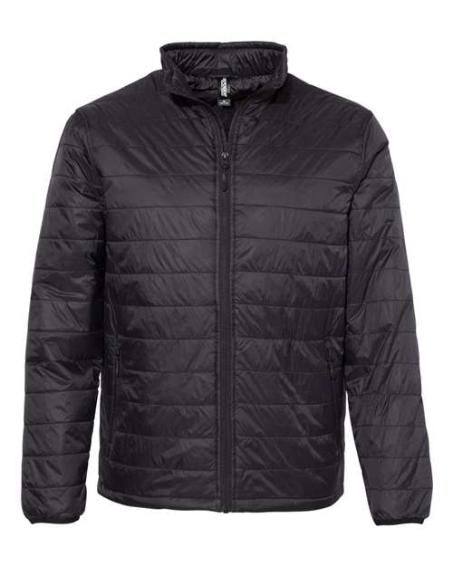 Independent Trading Co. EXP100PFZ Men's Puffer Jacket in Black