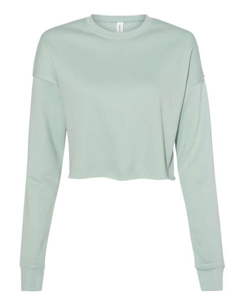 BELLA + CANVAS 7503 Women's Crop Crewneck Sweatshirt in Dusty Blue