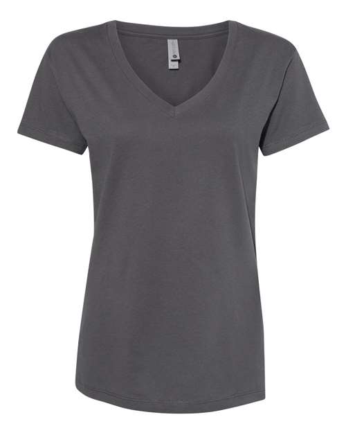 Next Level 3940 Women's Cotton V-Neck Tee in Heavy Metal