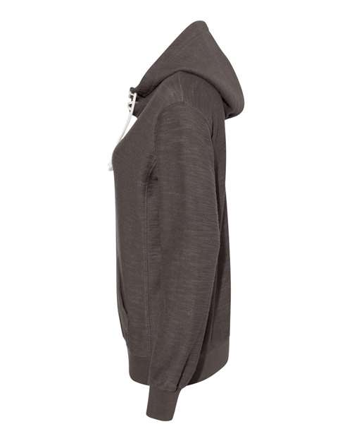 J. America 8694 Women's French Terry Sport Lace Scuba Hooded Sweatshirt in Charcoal