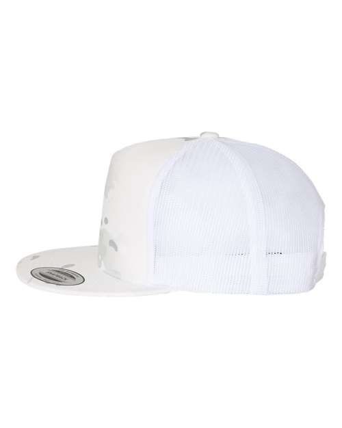 YP Classics 6006 Classic Five-Panel Trucker Cap in Multicam Alpine/ White