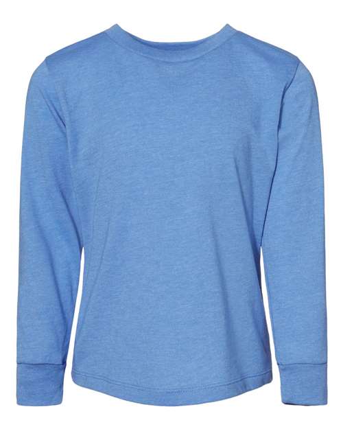BELLA + CANVAS 3501T Toddler Jersey Long Sleeve Tee in Heather Columbia Blue