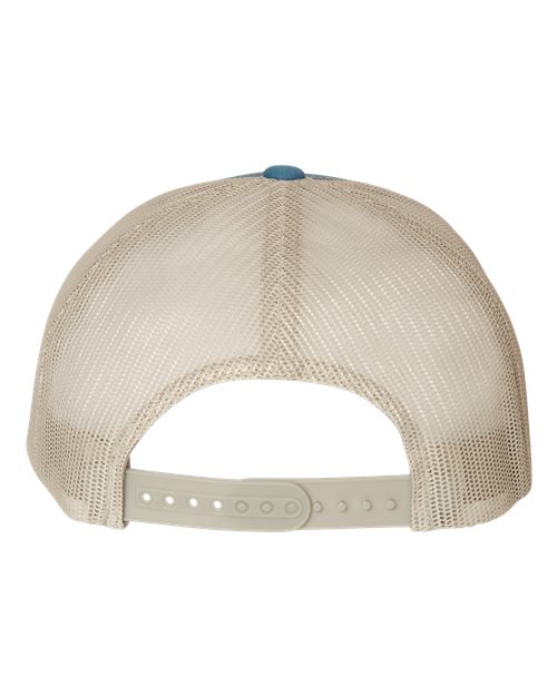 YP Classics 6606 Retro Trucker Cap in Steel Blue/ Silver