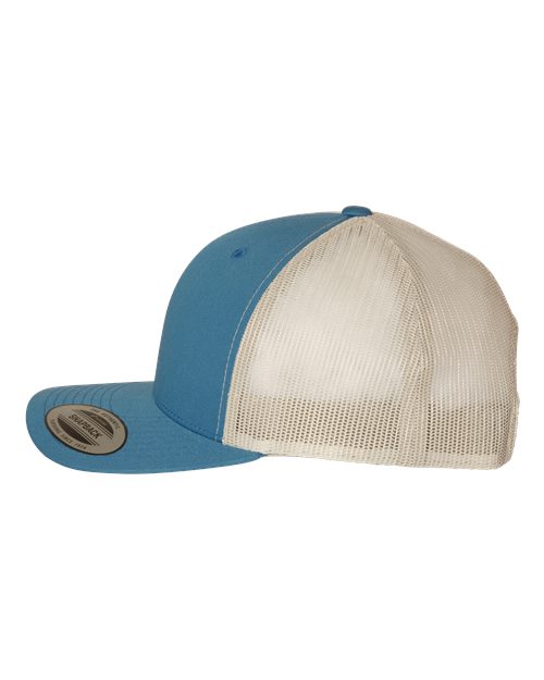 YP Classics 6606 Retro Trucker Cap in Steel Blue/ Silver