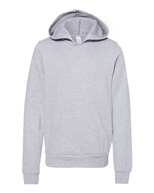 BELLA + CANVAS 3719Y Youth Sponge Fleece Hoodie Sweatshirt in Athletic Heather