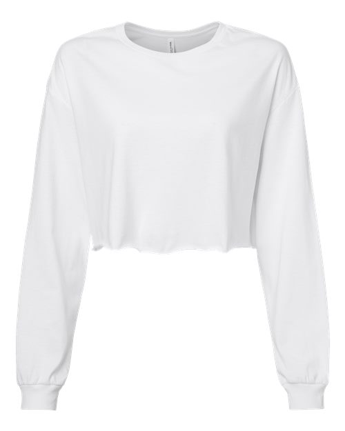 BELLA + CANVAS 6501 Women's FWD Fashion Crop Long Sleeve Tee in White