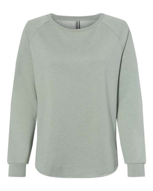 Independent Trading Co. PRM2000 Women's California Wave Wash Crewneck Sweatshirt in Sage
