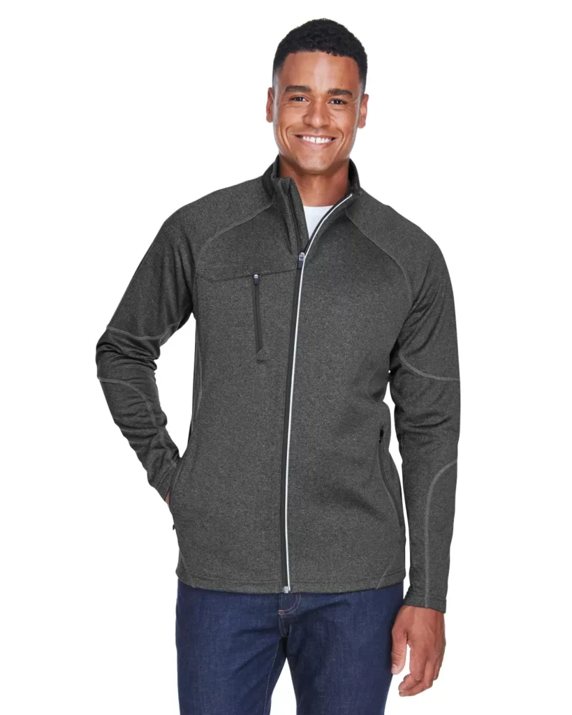 North End 88174 Men's Gravity Performance Fleece Jacket in Carbon Heather