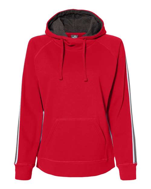 J. America 8642 Women's Rival Fleece Hooded Sweatshirt in Red