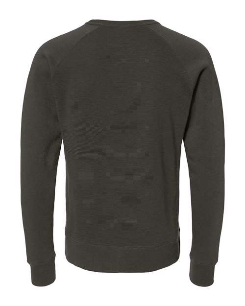 J. America 8707 Men's Ripple Fleece Raglan Crewneck Sweatshirt in Black
