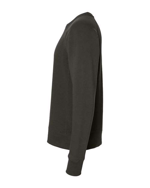 J. America 8707 Men's Ripple Fleece Raglan Crewneck Sweatshirt in Black