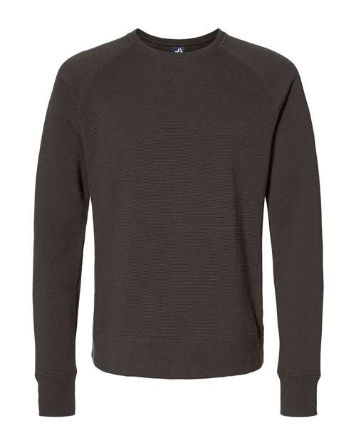 J. America 8707 Men's Ripple Fleece Raglan Crewneck Sweatshirt in Black