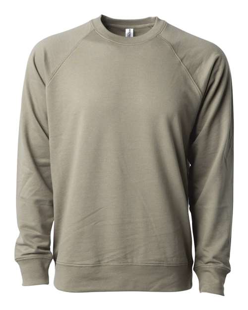 Independent Trading Co. SS1000C Unisex Icon Lightweight Loopback Terry Crewneck Sweatshirt in Olive