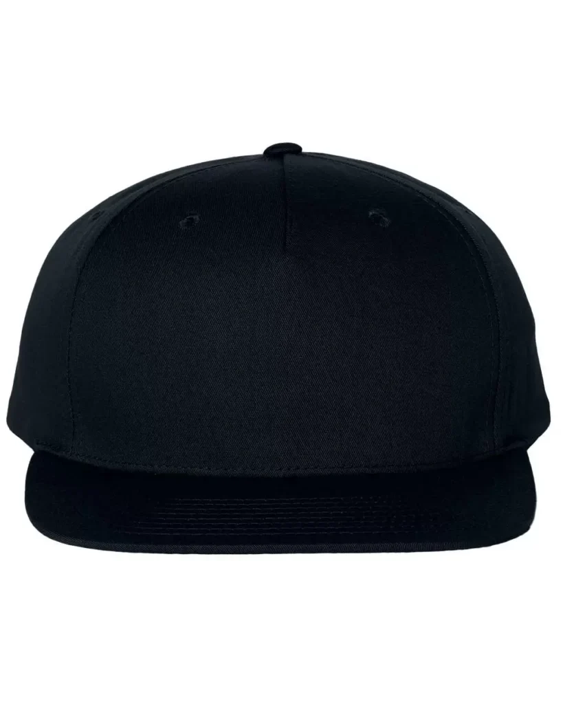 Richardson 255 Pinch Front Structured Snapback Trucker Cap in Black