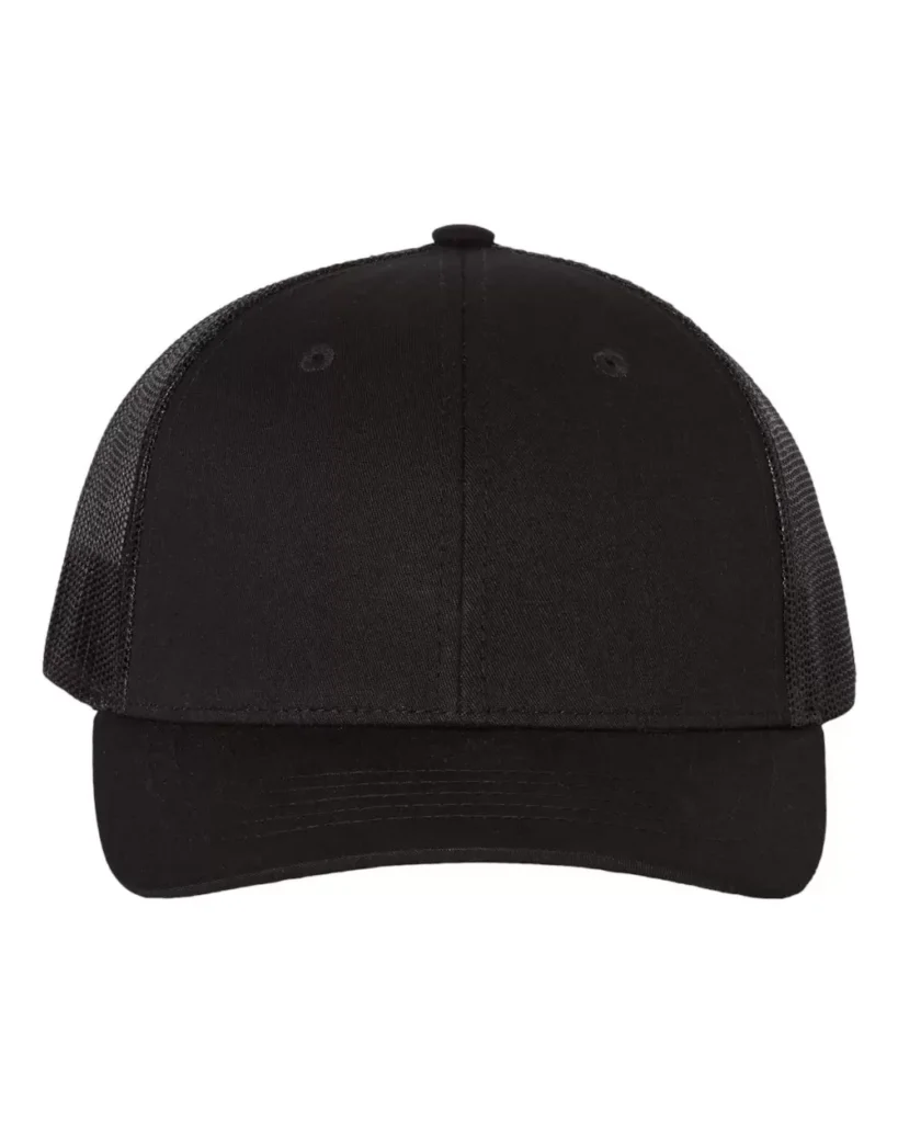 Richardson 112Y Youth Trucker Snapback Cap in Black