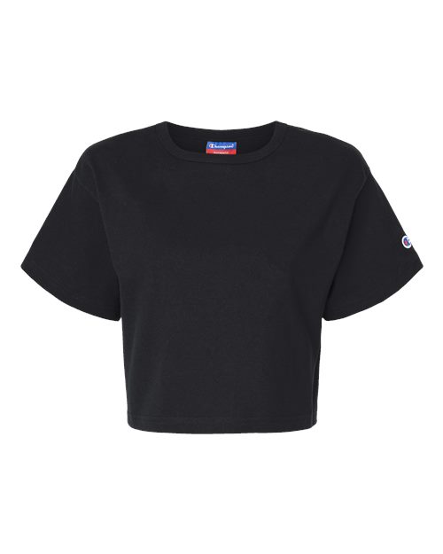 Champion T453W Women's Heritage Jersey Crop T-Shirt in Black