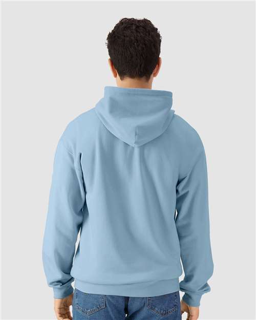 Gildan SF600 Unisex Softstyle Midweight Full-Zip Hooded Sweatshirt in Stone Blue