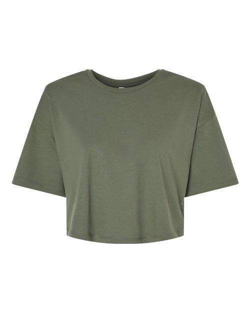 BELLA + CANVAS 6482 Women's Jersey Crop Tee in Military Green