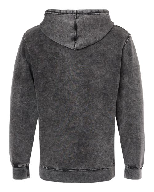 Independent Trading Co. PRM4500MW Unisex Midweight Mineral Wash Hooded Sweatshirt in Black