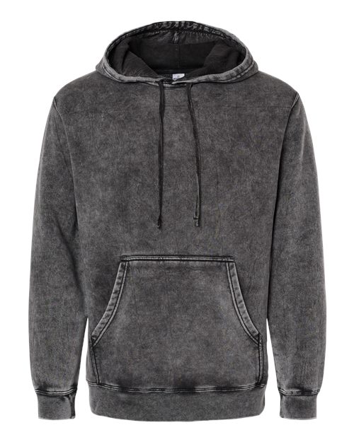 Independent Trading Co. PRM4500MW Unisex Midweight Mineral Wash Hooded Sweatshirt in Black