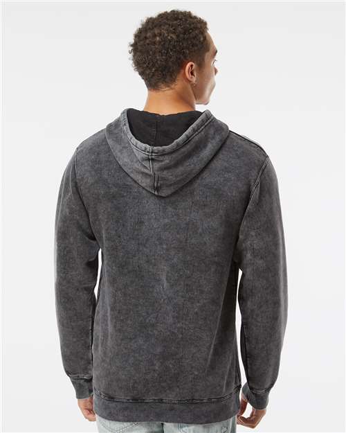 Independent Trading Co. PRM4500MW Unisex Midweight Mineral Wash Hooded Sweatshirt in Black