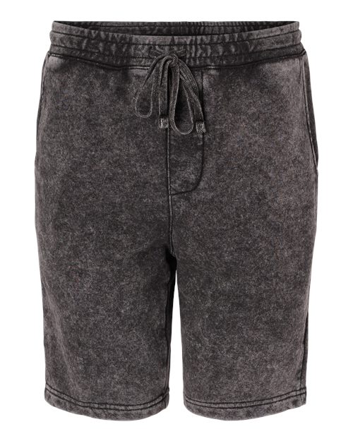 Independent Trading Co. PRM50STMW Unisex Mineral Wash Fleece Shorts in Black
