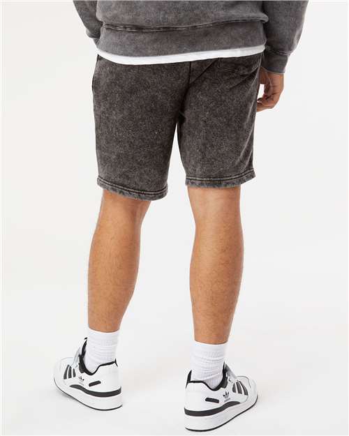 Independent Trading Co. PRM50STMW Unisex Mineral Wash Fleece Shorts in Black