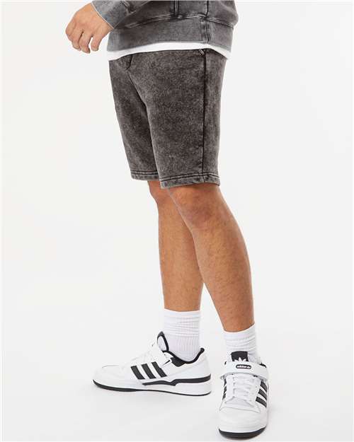 Independent Trading Co. PRM50STMW Unisex Mineral Wash Fleece Shorts in Black
