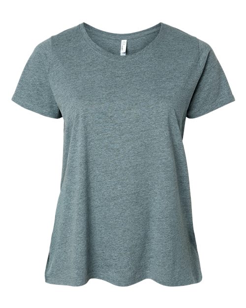 LAT 3816 Women's Curvy Collection Fine Jersey Tee in Ice Blackout