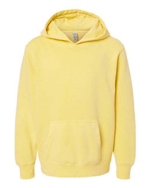 Independent Trading Co. PRM1500Y Youth Midweight Pigment-Dyed Hooded Sweatshirt in Pigment Yellow