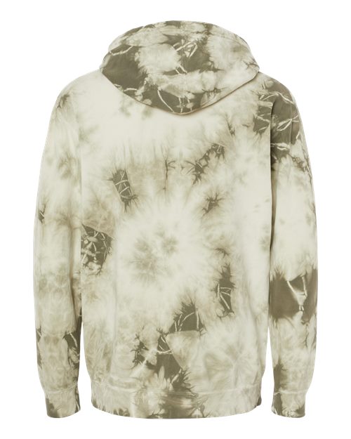 Independent Trading Co. PRM4500TD Unisex Midweight Tie-Dyed Hooded Sweatshirt in Tie Dye Olive