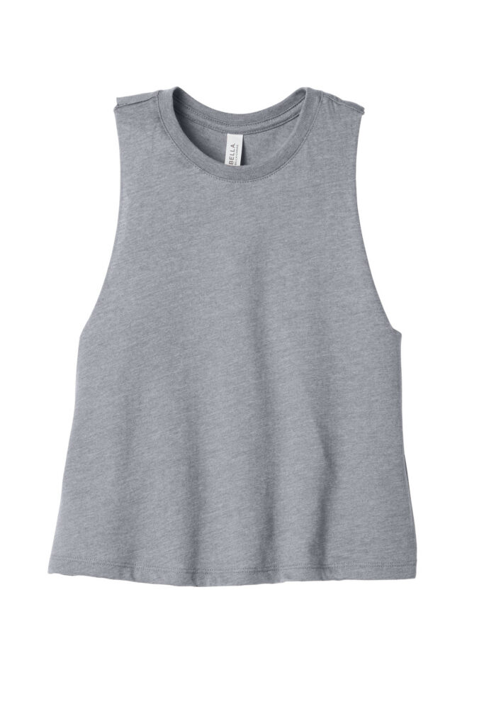 BELLA + CANVAS 6682 Women's Racerback Crop Tank in Athletic Heather