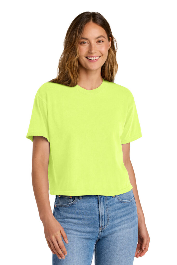 Comfort Colors 3023CL Women's Garment-Dyed Heavyweight Boxy T-Shirt in Neon Lemon