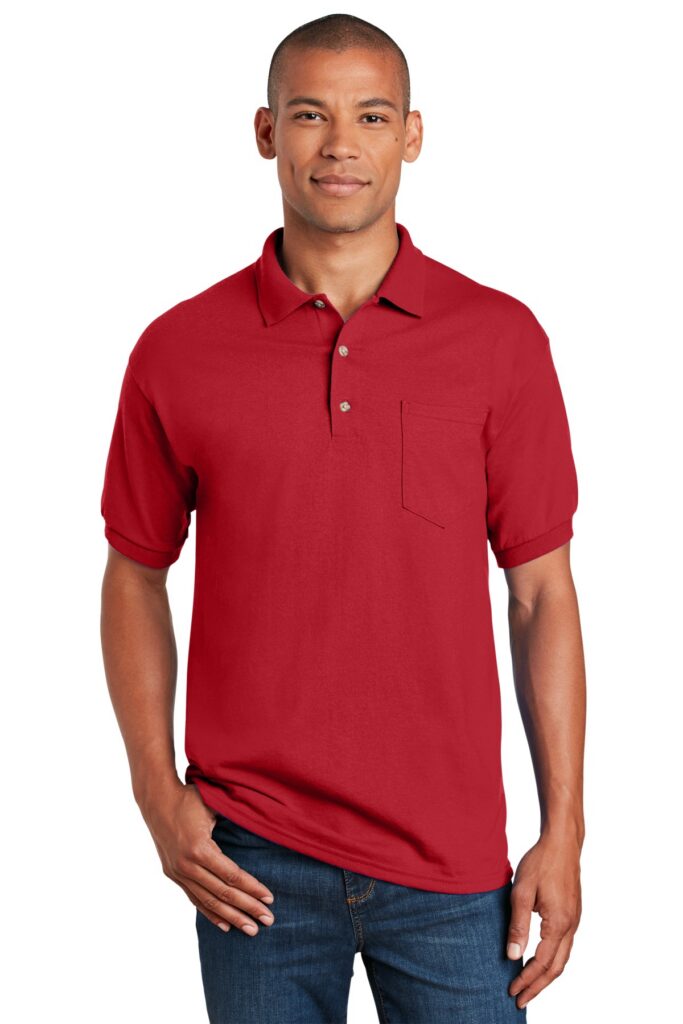 Gildan 8900 Pocket Polo in Red