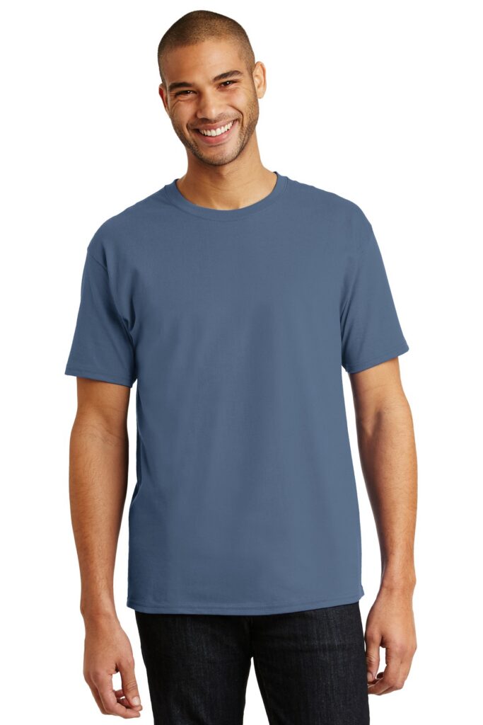 Hanes 5250 Unisex Authentic T-Shirt in Denim Blue