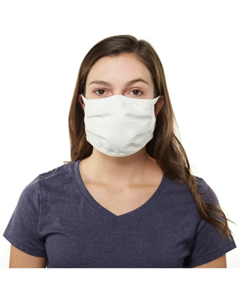 Hanes MASKBB 3-Ply Cotton Face Mask in White